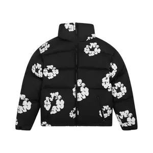 Denim Tears Cotton Wreath Puffer Jacket Black