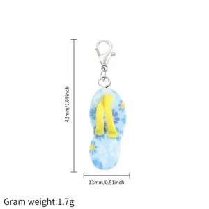 Mixed-color mini slipper pendant keychain accessory