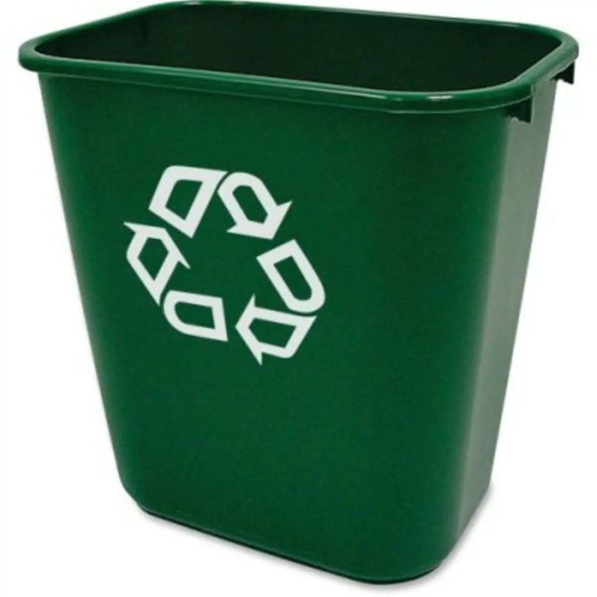 212 MAIN 15-Inch Plastic Recycling Container in a Rectangular Shape for Deskside Paper Sorting with Mold-in Handle, EPA, LEED Certified, 12 Pack, Plastic Garbage Can, Recycling Mark, Easy To Separate Waste Paper