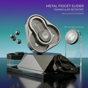 Metal Fidget Slider Triangular Rotating Edc Toy for Adults, Silver or Black Colors, Stress Relief and Anxiety Reduction, Durable and Portable, Rotatable Stress Relief