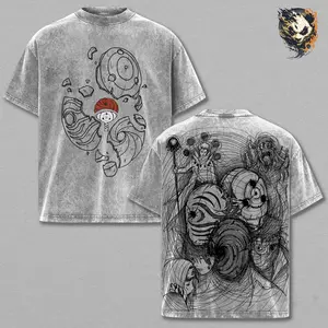Obito Uchiha Washed Tee – Naruto Shippuden Anime Manga T-Shirt, Minimal Sharingan Mask Graphic Tee, Unisex Oversized Streetwear Shirt, Dark Ninja Aesthetic Tee, Gift for Naruto Fans