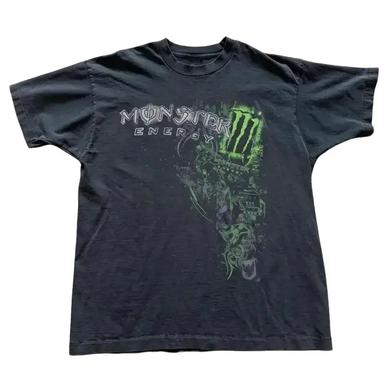 Monster Energy Graphic Tee, Grunge, Gothic, Y2K, Emo, Scene, Sports, Streetwear, Unisex Breathable Cotton