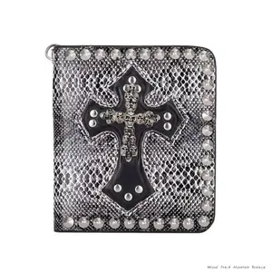 European and American Style Snakeskin PatternMulti-Card Rivet Clutch Wallet for Men,Personality Metal Studs, Gift For Him. Gift For Hel  21.99
