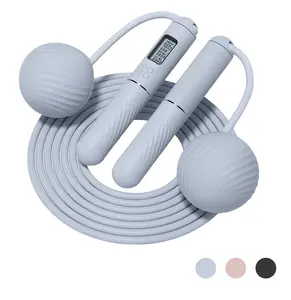 2 In 1 Jump Rope With Counter - Cordless, Weighted Ropeless Skipping Rope With Large Ball for Fitness Exercise,Speed Skipping Rope for Women Men, Adjustable Jumping Rope with Alloy & Silicone Handle for Workout Boxing Aerobic Exercise