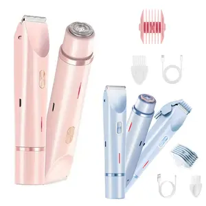 Women's Shaver Portable Dual Head Design Home & Travel Rechargeable Large Capacity 400mah Lightweight Intimate Area Hair Removal Device