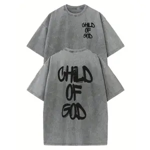 1 Piece, Double-Sided Washed, Oversized Shoulder1 Piece, Washed Printed T-Shirt, High-Quality Batik Cotton Retro Fashion Brand T-Shirt, A Certain Thickness Suitable For Summer T-Shirts, Holiday Gifts. Casual Sweatshirt