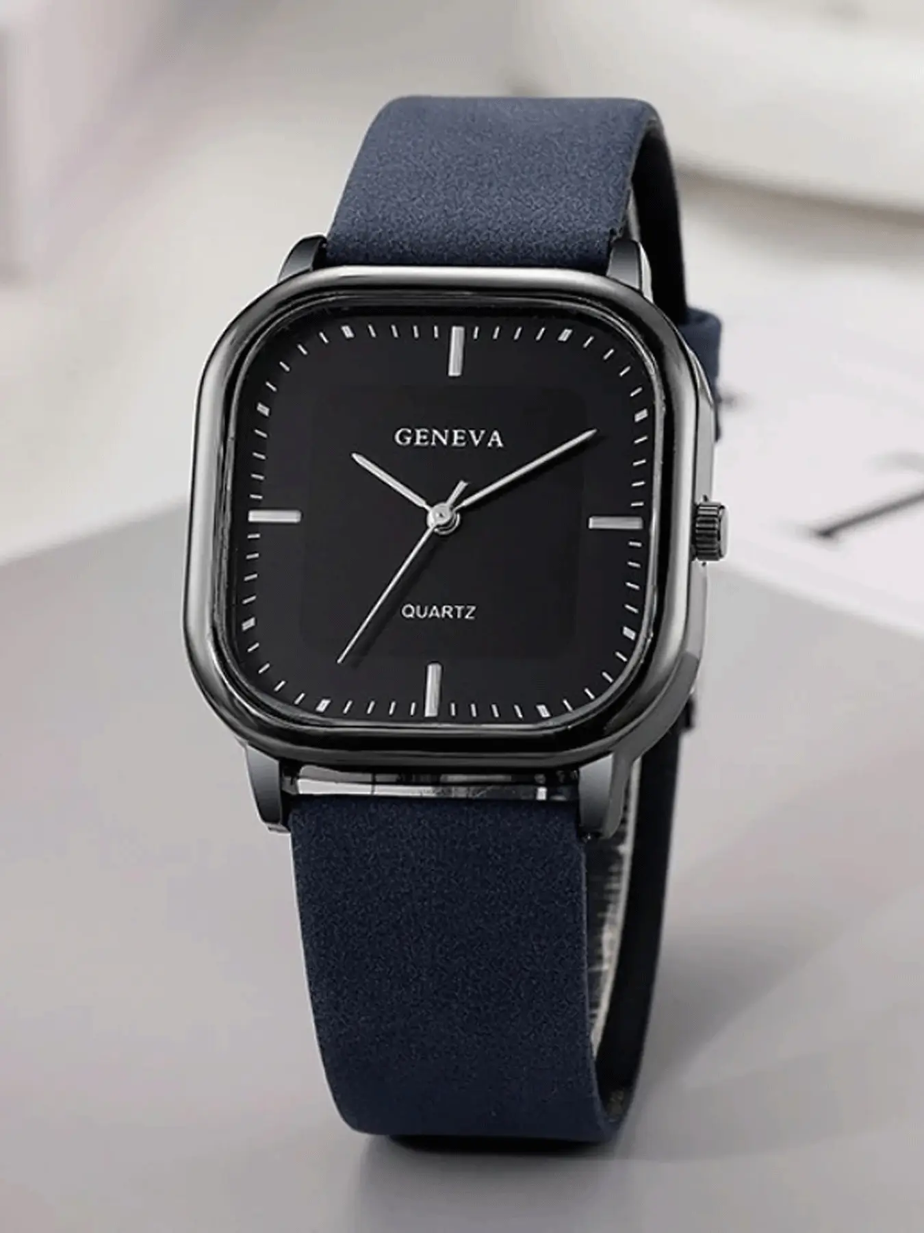 Minimalist Square Dial Men Watch Casual Fashion Leather Strap Analog Quartz Watch Wristwatch Man Clock Reloj Hombre Montre Homme Casual Trendy Wristwatch Analog Wristwatches