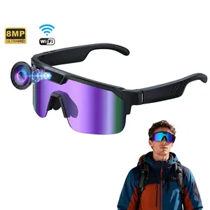 Anti-Shake Ai Smart Glasses With Camera, Wearable Tech Glasses, Sports Cycling 1200P Recording, 8MP Camera Dual Stabilization (Physical+EIS), 270Mah Battery, ABS+PC Frame, Bluetooth Call Music Control, Multi-Language AI Translate Glasses