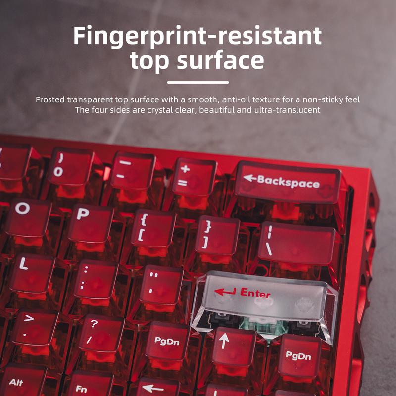 Latenpow Foggy Transparent Keycaps PBT Keycap Set for Mechanical Gaming Keyboard DIY 68/75 Layout 94 Keys