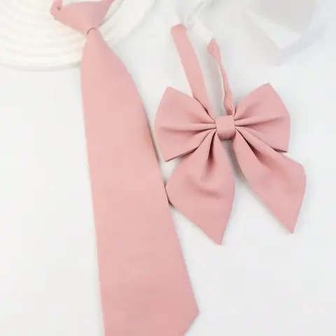 Cute Ruched Bow Tie & Tie Set, Fashionable Adjustable Strap Tie & Bow Tie Set for Men & Women, Fashion Accessories for Daily Wear, Plain Ties, Bow Tie Design