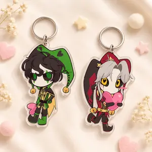 The Freak Circus Keychains - Pierrot Harlequin Acrylic Charms - Kawaii, Cute Keyring Accessory, Fun Charm For Backpack Or Purse | High Quality and Customer Favorite Items