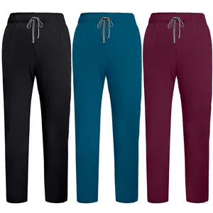Straight Leg Scrub Pants for Women, Drawstring Soft Stretch, Anti-Wrinkle Women's Scrub Pants with 6 Pockets