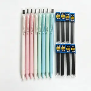 16pcs Automatic Pencil Set, Light Color Series, 0.5mm/0.7mm Push Button Pencils, Includes 1 Box of Leads, /mint//blue