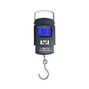 Portable Digital Scale, 50Kg High Accurate Digital Scale, Battery Powered Telescopic Heavy Duty Hook Scale, Luggage Scale, Suitable for Travel Outdoor Fishing Grocery Shopping Hunting