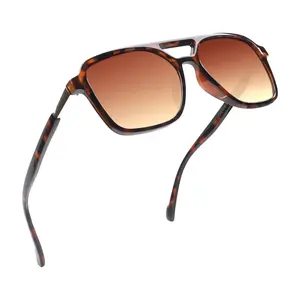 JOSCHOO Sunglasses for Women Men UV400 Protection Double-bridge Sun Glasses Unisex Vintage Square Frame Eye Glasses summer