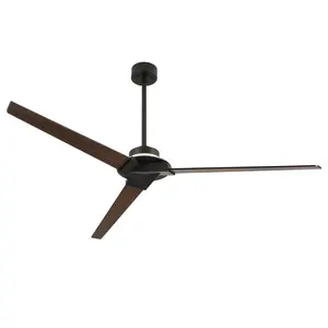 70" Abel Black LED Ceiling Fan, Downrod Mount with Remote Control for Large Room