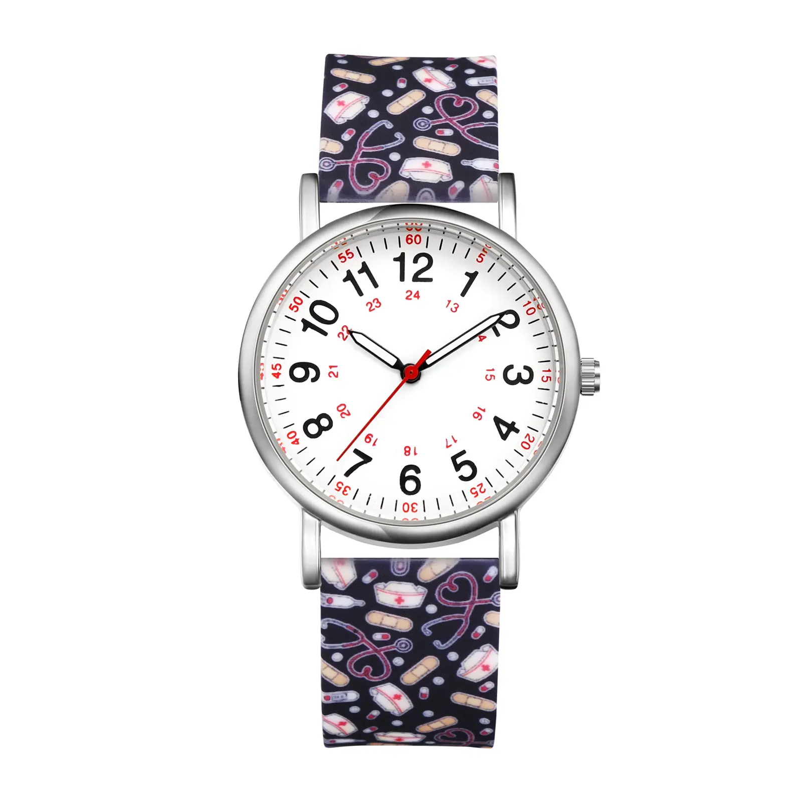 OIDEA Women's Multifunctional Quartz Analog Watch - White Easy-Read Dial, Silicone Strap, 3ATM Waterproof, Ideal for Doctors, Summerwins Fashion Watch, Multifunctional Watch