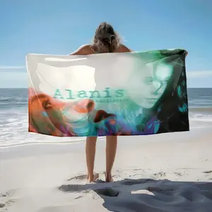 1 piece Alanis Morissette classic album covers themed beach towel - Super soft fluffy flannel blanket, suitable for sofas and beds, all-season use, modern design, digital printing, 100% polyester material, machine washable, suitable for home and