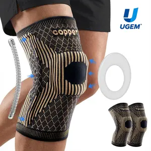 2026 NEW Copper Knee Braces for Knee Pain (2 Pack), UGEM Compression Knee Sleeves with Patella Gel Pad & Side Stabilizers, Workout Sports Knee Support for Men & Women, Meniscus Tear, ACL & Arthritis Relief