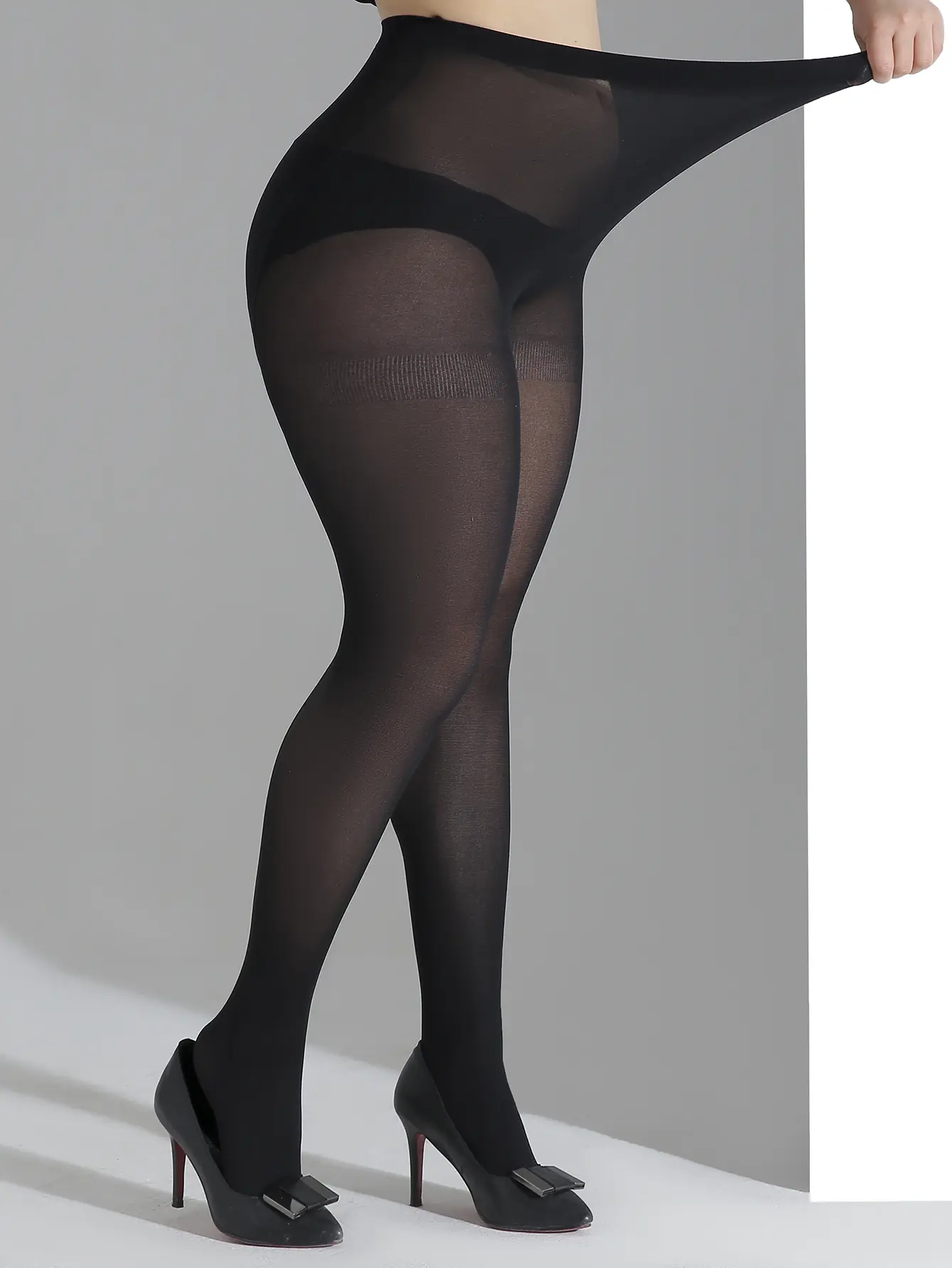 Yuman Women's Minimalist Oversized Ultra-Thin Microfiber Opaque Tights, Basic Pantyhose (1 Pair)