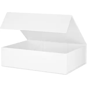 White  Box 11.9" x 8.5" x 3.3" with  Closure Lid for Presents,Bridesmaid Gifts Boxe,Cute Box,Birthday ,Luxury for  Packaging,   Boxes for Wrapping Gifts
