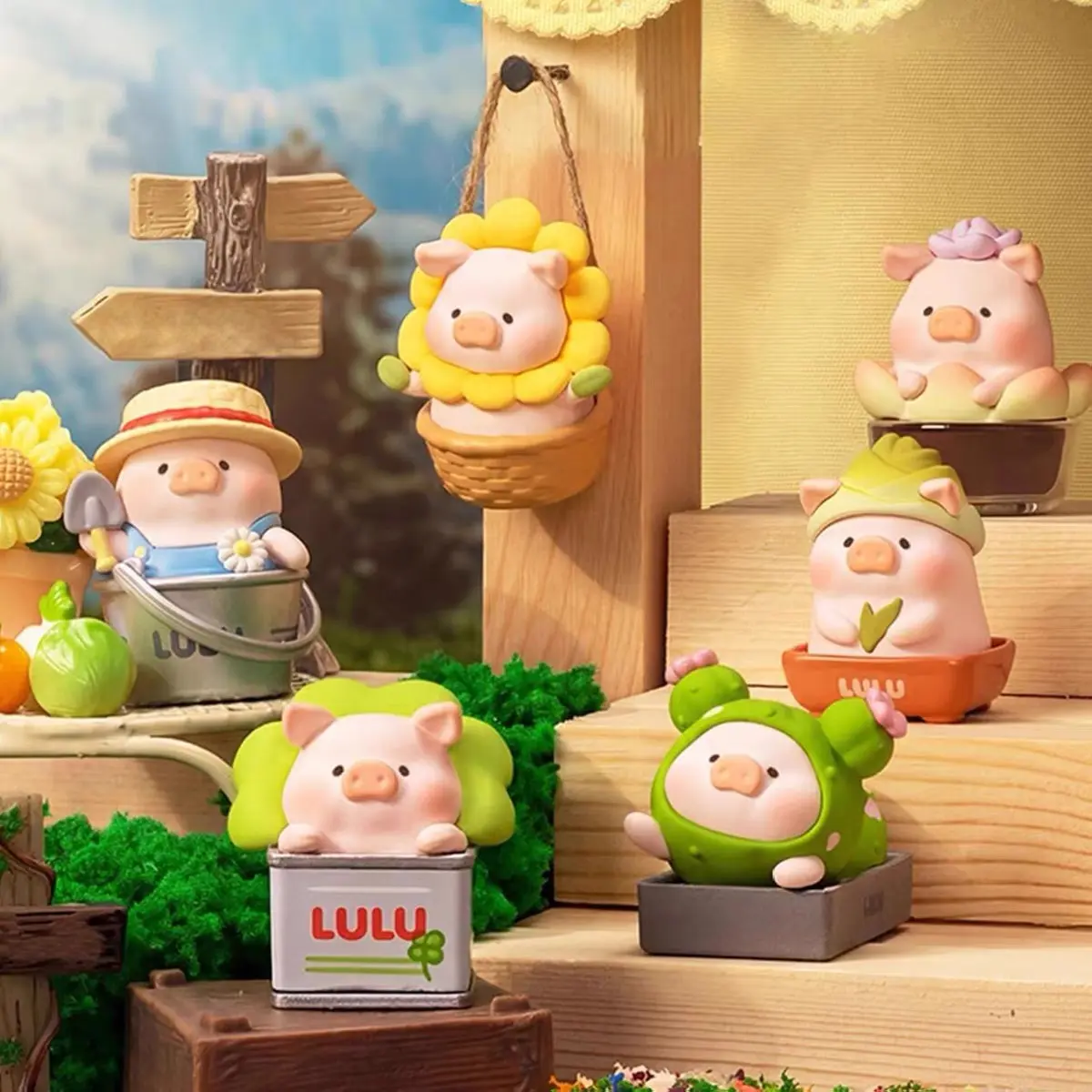 LuLuPig Garden Series Mini Collectible Figures, Collectible Blind Pack with Box, Available in Multiple Sets