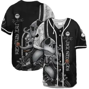 Graphic Jack Skellington The Nightmare Before Christmas Baseball Jersey