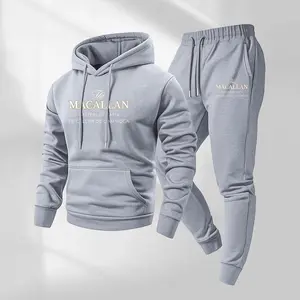 Men's vintage print hooded sweatshirt and drawstring sweatpants set, men's clothing, casual long-sleeved hooded jacket and pants, suitable for autumn and winter wear, men's everyday wear, indoor and outdoor sportswear, tracksuit.