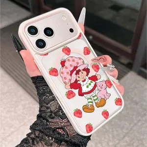 Creative Cherry Heart Tpu Shockproof Durable Phone Case, Magnetic Charging, Thick Anti-Drop Cover for iPhone 11-16 Pro Max