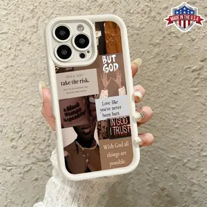 Artistic God Quote Collage Aesthetic Case for iPhone 17 16 15 14 Pro Max 13 12 11 XR XS Plus Air Slim Shockproof Protective Lightweight TPU Cover durable phone cover gift Protection Silicone
