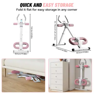 Adjustable Ab Trainer Machine with LCD Monitor, Foldable Abdominal Exercise Machine Core Trainer Machine Workout for Arm, Leg, Buttocks Shaper upper glute