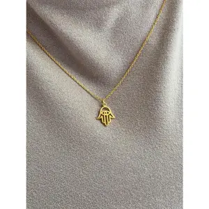 Silver Gold Plated Hamsa Necklace