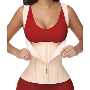 Women's Latex Waist Trainer Corset - 3 Row Hook Tummy Control Girdle for Snatched Waist