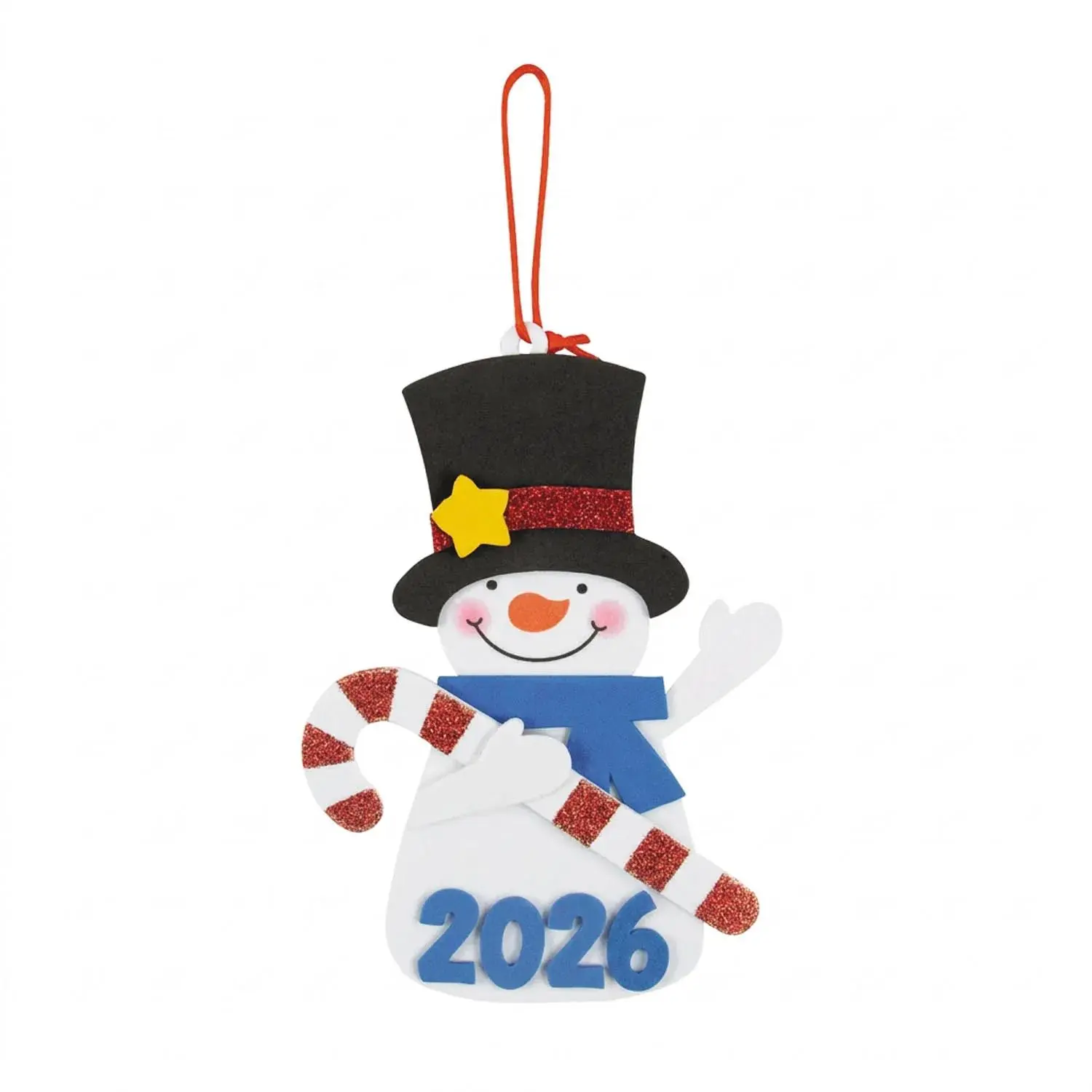 3 3/4" x 6 1/2" Dated Snowman Christmas Ornament Craft Kit - Makes 12