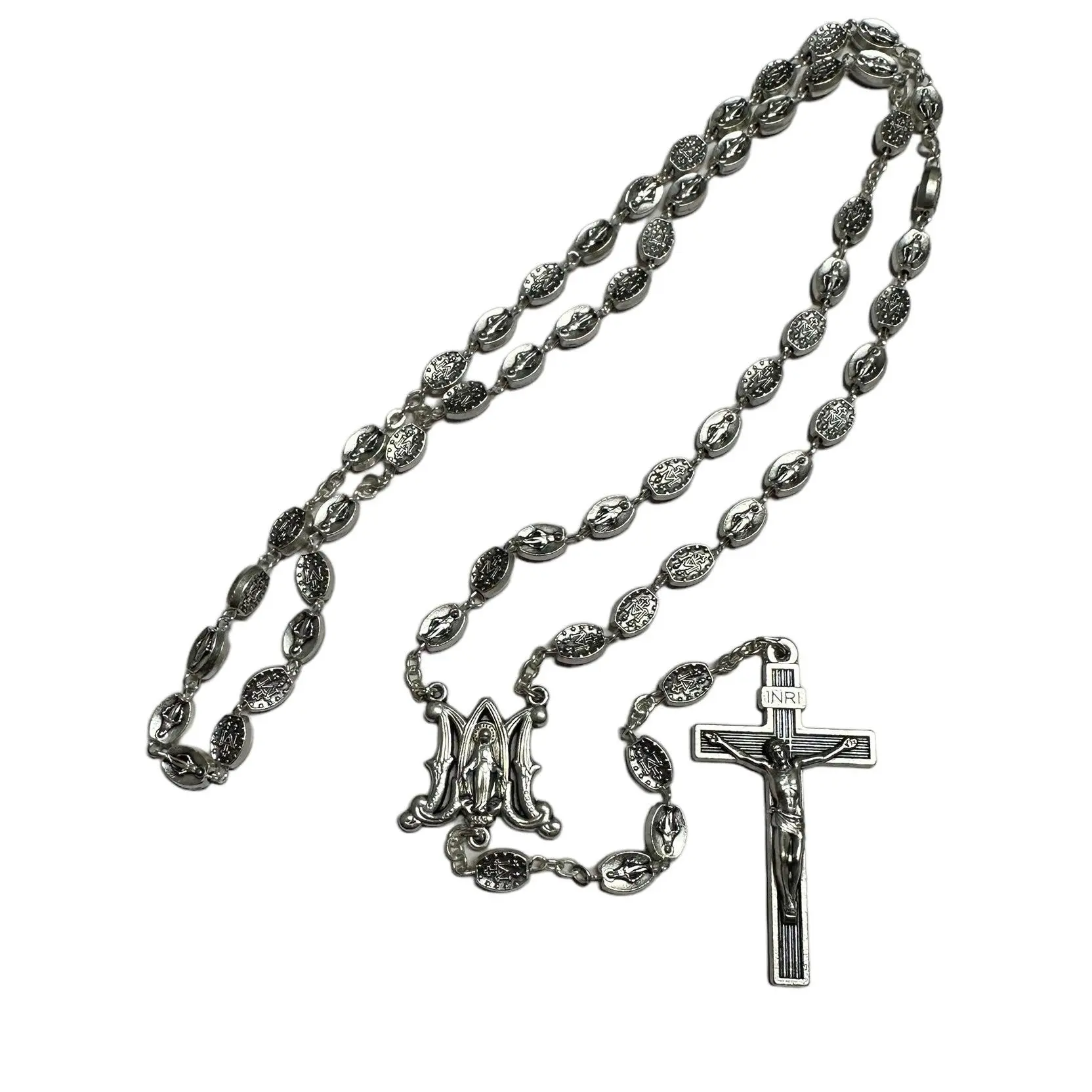 Metal Rosary with Miraculous Medal Beads