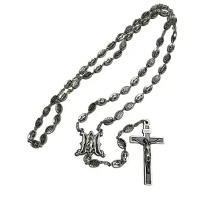 Metal Rosary with Miraculous Medal Beads