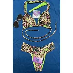 Sea Color Animal Print Metal Brazilian Bottom