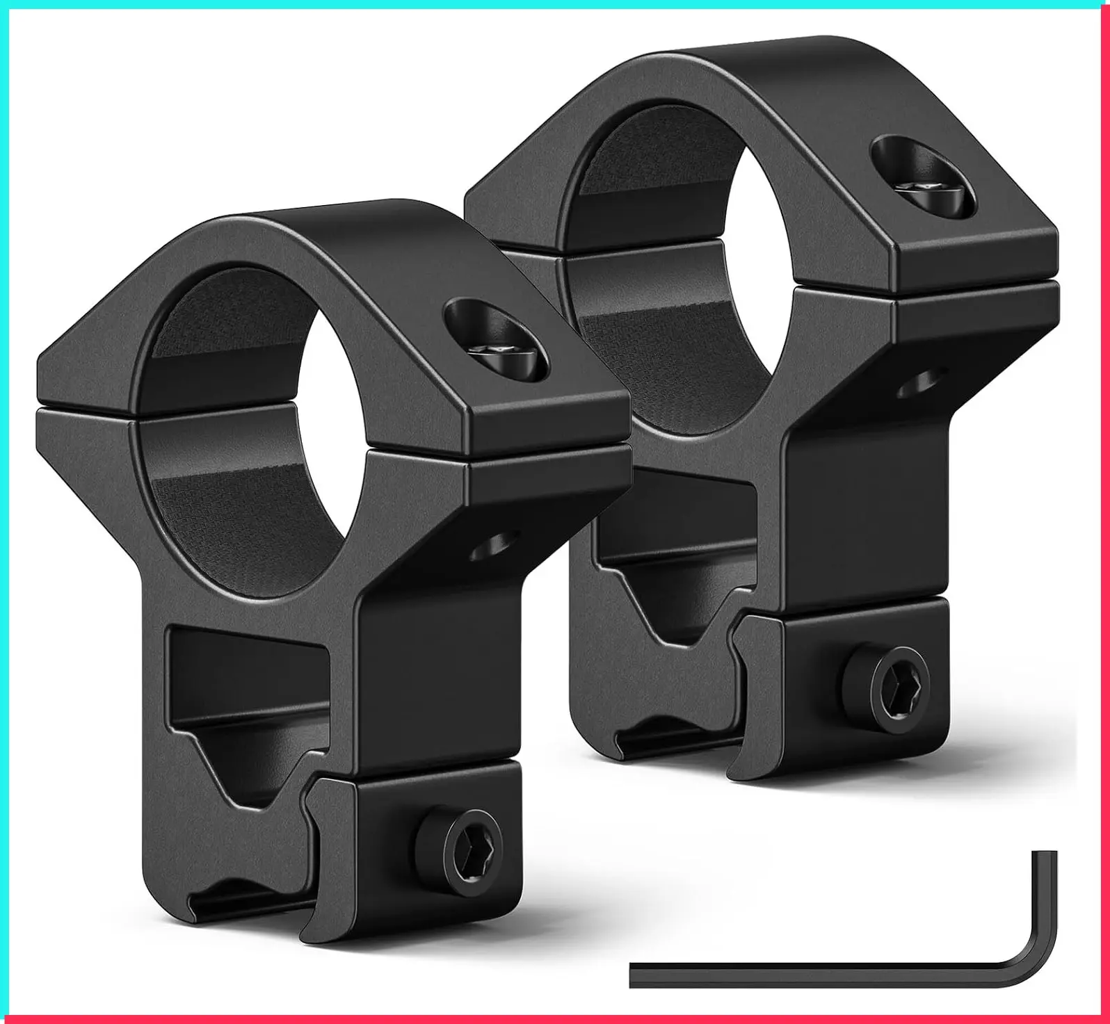 1 Inch Scope Rings - Scope Mount for Dovetail and Picatinny Rails - 2 Pieces