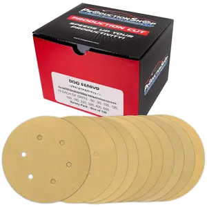 6"  Sanding Discs, 6-Hole , 100 Disc Variety Pack, Grits 60, 80, 100, 120, 150, 180, 220, 320, 400, 600 - Hook & Loop Sandpaper, DA, Random Orbital Sander, Auto