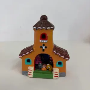 Hand-Painted Adobe Nativity • Clay Folk Art Scene Mini nacimiento