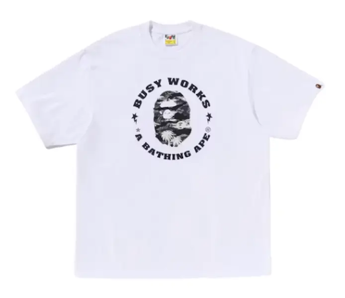 Bape Busy Works Sta Palm Tree Camo OS Tee White - XL/L
