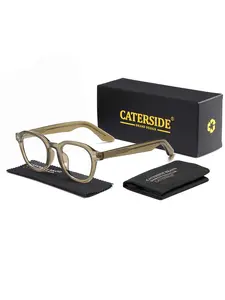 Classic Korean Retro Square Glasses Frame - TR-90 & Acetate - Blue Light Filter - Unisex (Prescription-Ready)