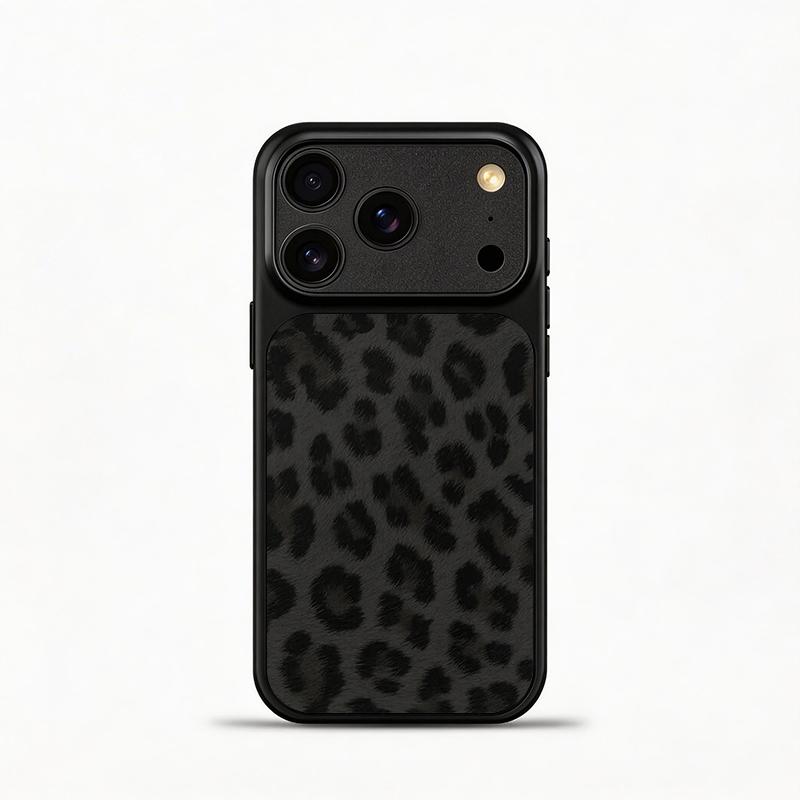 Glass Shockproof Electroplated Silver/Black Leopard Print iPhone 17ProMax Cover Precise Hole Alignment For Lens Frame 15ProMax Anti-yellow | 14ProMax Anti-fall | 13ProMax Ultra-thin Design 16ProMax AirPhoneCase