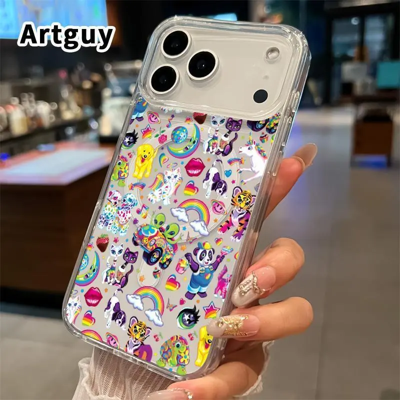 Whimsical Creature Fantasy Pattern Magnetic Phone Case for iPhone 17 16  Pro Max Plus 15 14 13 12 11 Air E Durable Anti-Yellowing Shockproof Lightweight Transparent Acrylic Large Hole Soft Cover Supports Wireless Charging