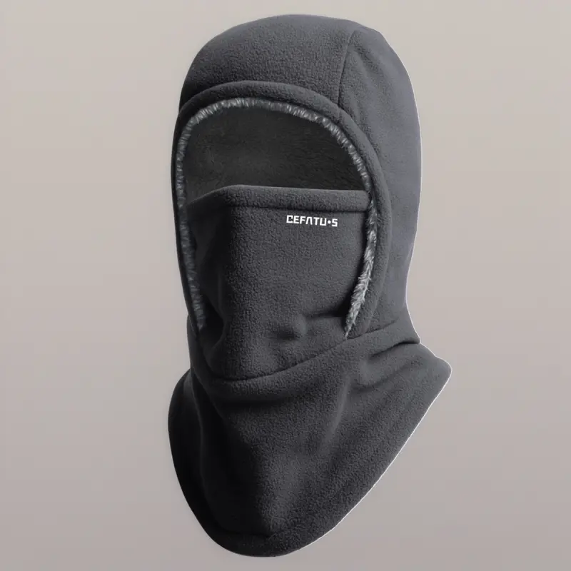 Winter Windproof Cycling Hat with Fleece Lining, Thickened Cold-Proof Two-in-One Face Mask and Hat with Ear Protection, Three-Dimensional Head Cover