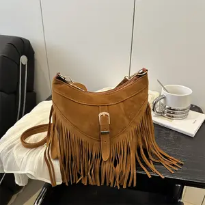 Boho Style Crossbody Bag with Fringe Design, Versatile Vintage Elegant Shoulder Bag for Women, Perfect Gift for Christmas, Halloween, Birthday, Stylish Crossbody Bags