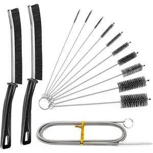 Crevice & Tube Brush Set:13-Pack Flexible Nylon Brushes for Kitchen Sink, Bathroom Tile, Car Detailing,Fridge, Lab - Women's Cleaning Kit