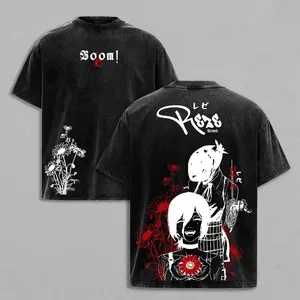 Reze Chainsaw Man Tee – Vintage Washed Oversized Heavy Cotton T-Shirt, Women Cosplay Style, Movie Inspired Anime Manga Streetwear, Unisex Retro Graphic Top