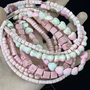 Natural stone pink jadeite beads, various shapes and styles available; loose beads for DIY bracelets and necklaces—jewelry accessory components and semi-finished products, a must-have for handmade enthusiasts.