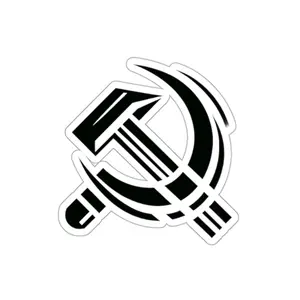 Sickle and Hammer Sticker - Communism Marxism Transparent Democrat Political White